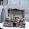 Wood Texture Pattern Decorative Jewelry Boxes Leather Cosmetic Jar Dresser Table Desk Decoration Exquisite Jewelry Storage Jar