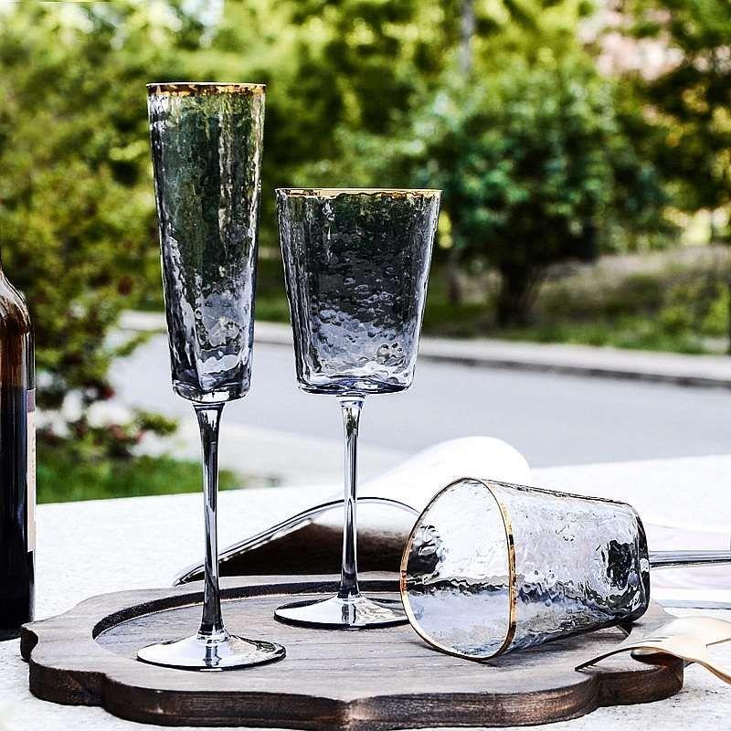 Phnom Penh Red Wine Glass Cup Triangle Wine Glass Crystal Glass High Champagne Sparkling Glass Home Foreign Wine