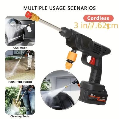300w Cordless Stainless Steel High Pressure Power Car Wash Handheld Car Wash Gun, Foam Gun Cleaning Tool, Cordless Rechargeable Design for Car Washing
