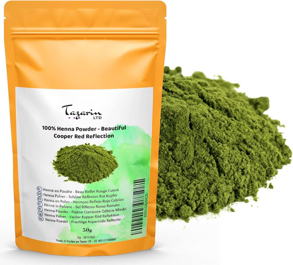 50g Naturlig Hennapulver – 100% Ren Urtehårfarge – Plantebasert Farge & Styrkende Hårmaske – Prøvepakning