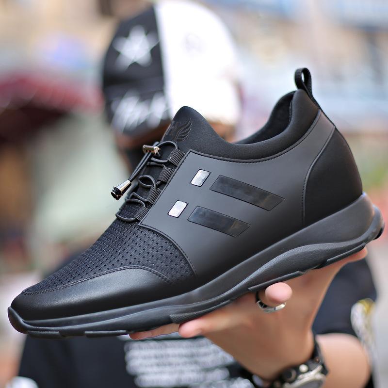 Autumn breathable men's invisible inner height increase men's shoes 6cm sports and leisure shoes leather single shoes large size men's shoes 4748