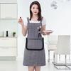 Household Plaid Women Apron Cotton Overalls Oil-proof Chef Aprons Large Pocket Cooking Apron Home Cooking