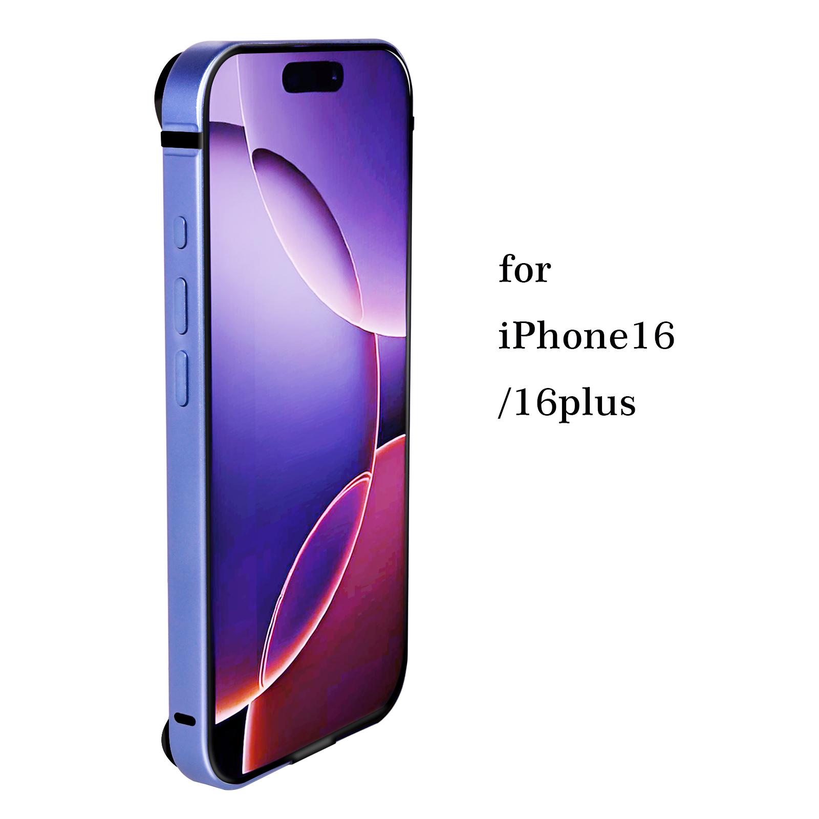 

Чехол-бампер для iPhone 14 15 16 13 12 Mini 11 Pro Max 12Pro 11Pro XR X XS Роскошный алюминиевый металлический силиконовый чехол для телефона Синий Черный Аксессуары iPhone 16 Plus синий