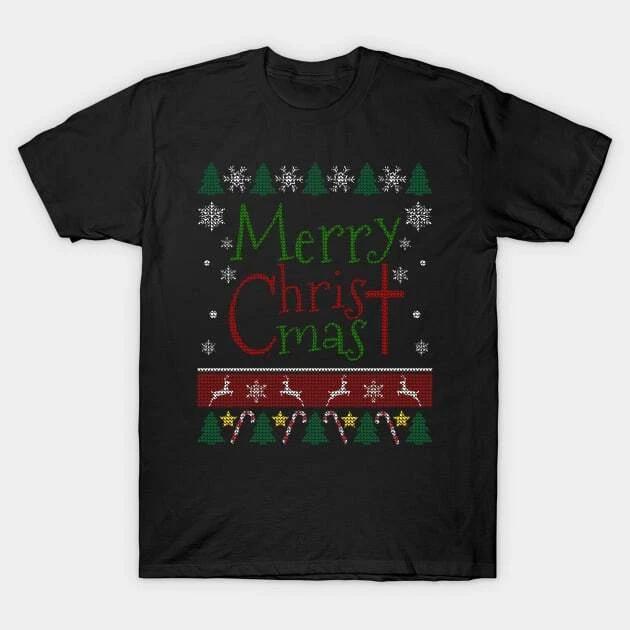 Merry Christmas Jesus Christ Cross Made in Australia T-Shirt S