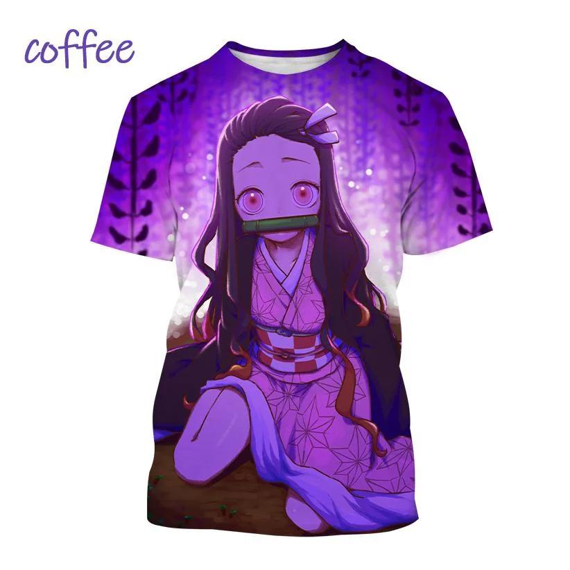 Nové Žhavé Anime Demon Slayer Kamado Nezuko Tričko s potiskem 3D Pánské/Dámské tričko Tričko s krátkým rukávem Street Harajuku Cosplay topy