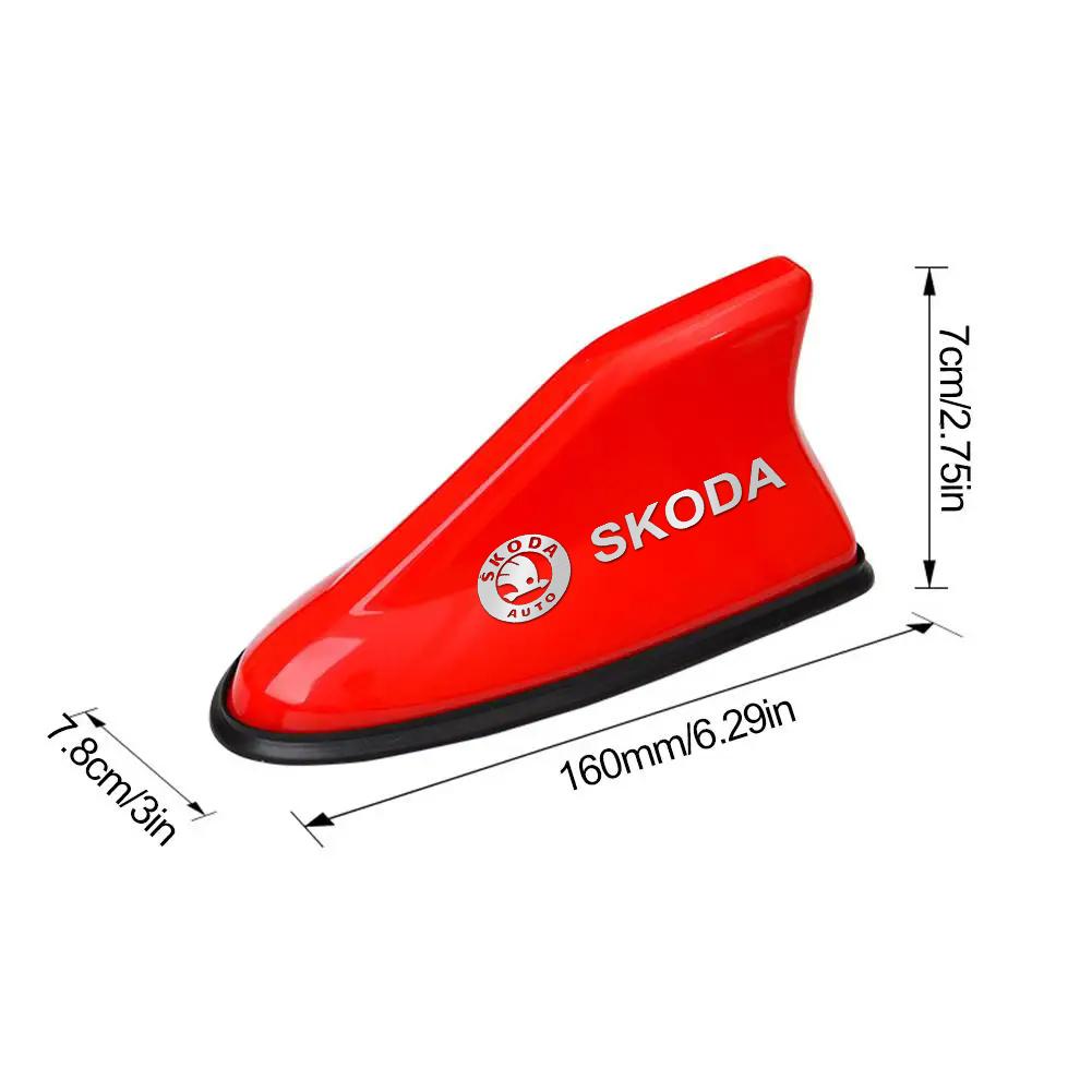 XOWS7 For Skoda Octavia Kodiaq Fabia Rapid 3 Karoq Superb VRS Universal Car Logo Roof Shark Shape Fin Antenna Radio Signal Aerial