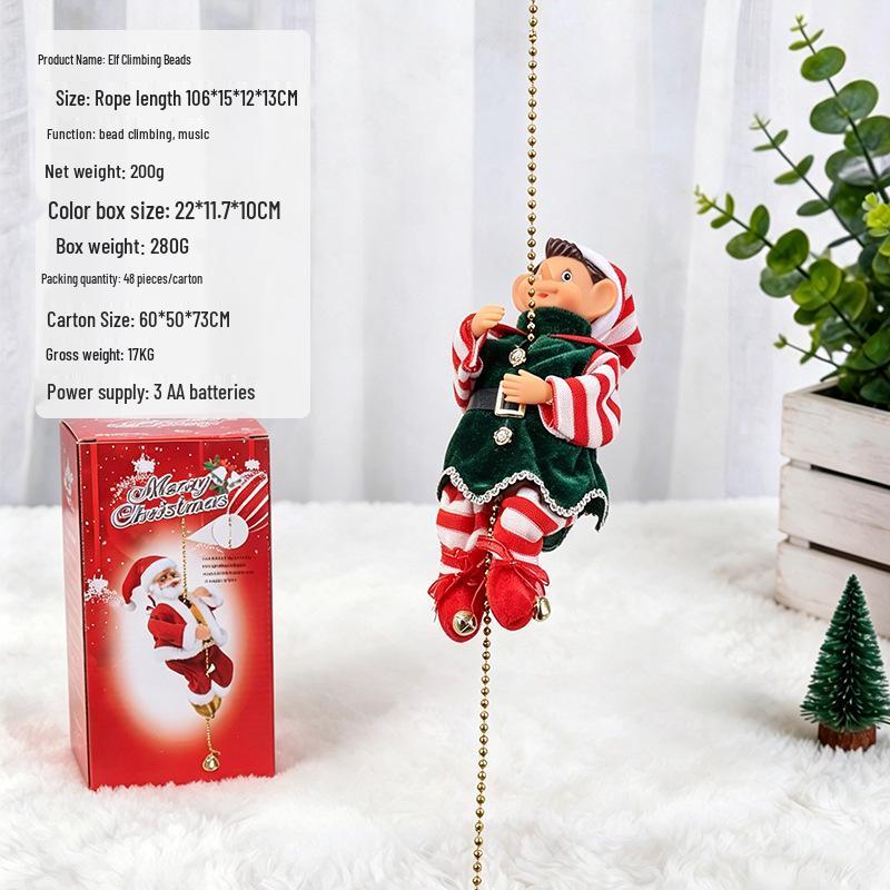 Electric Climbing Ladder Santa Claus Toy for Kids' Christmas Decoration