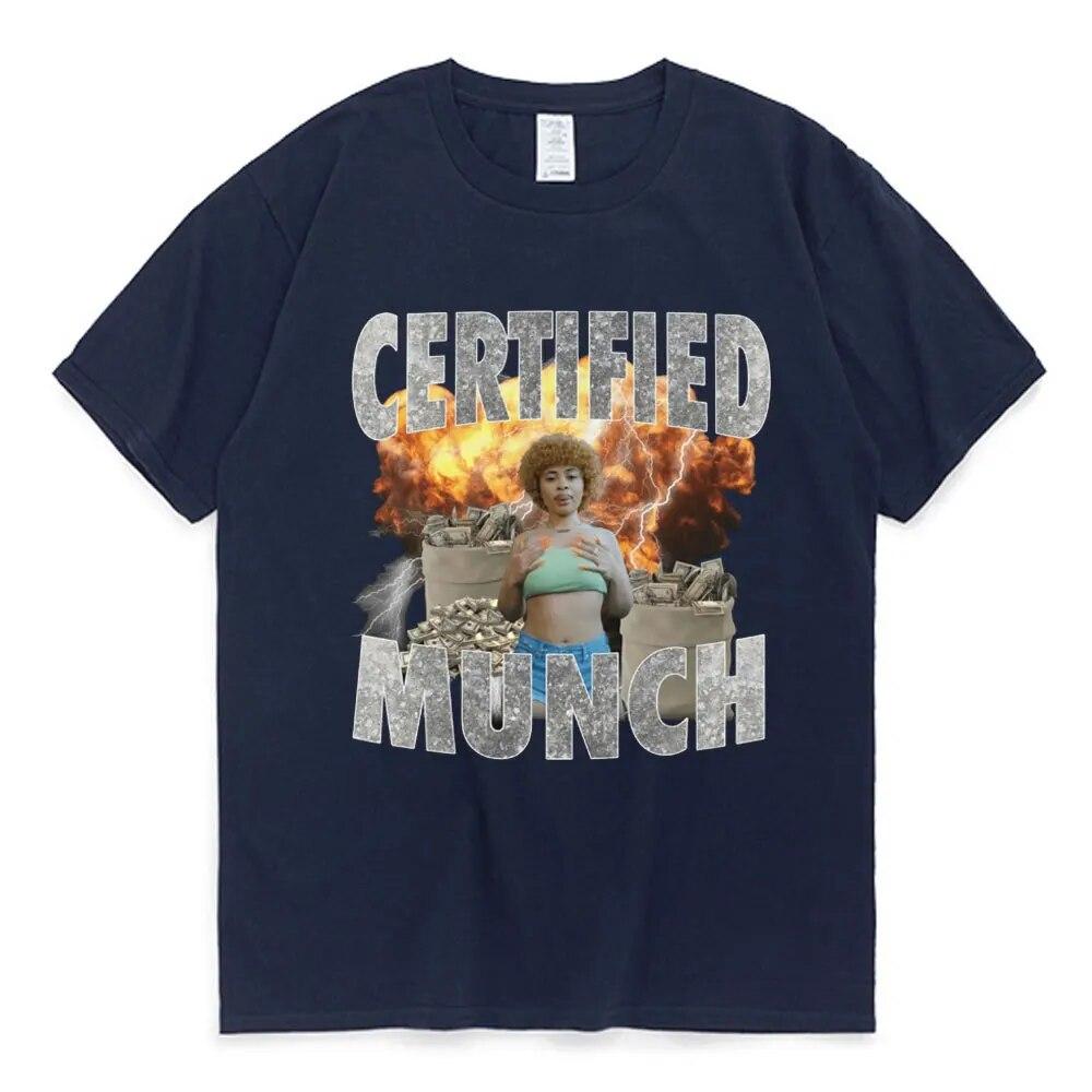 Ice Spice Certified Tričko Munch Funny Meme Tričko Hip Hop Retro Unisex Dámské Běžné Oversized Tričko s krátkým rukávem Streetwear