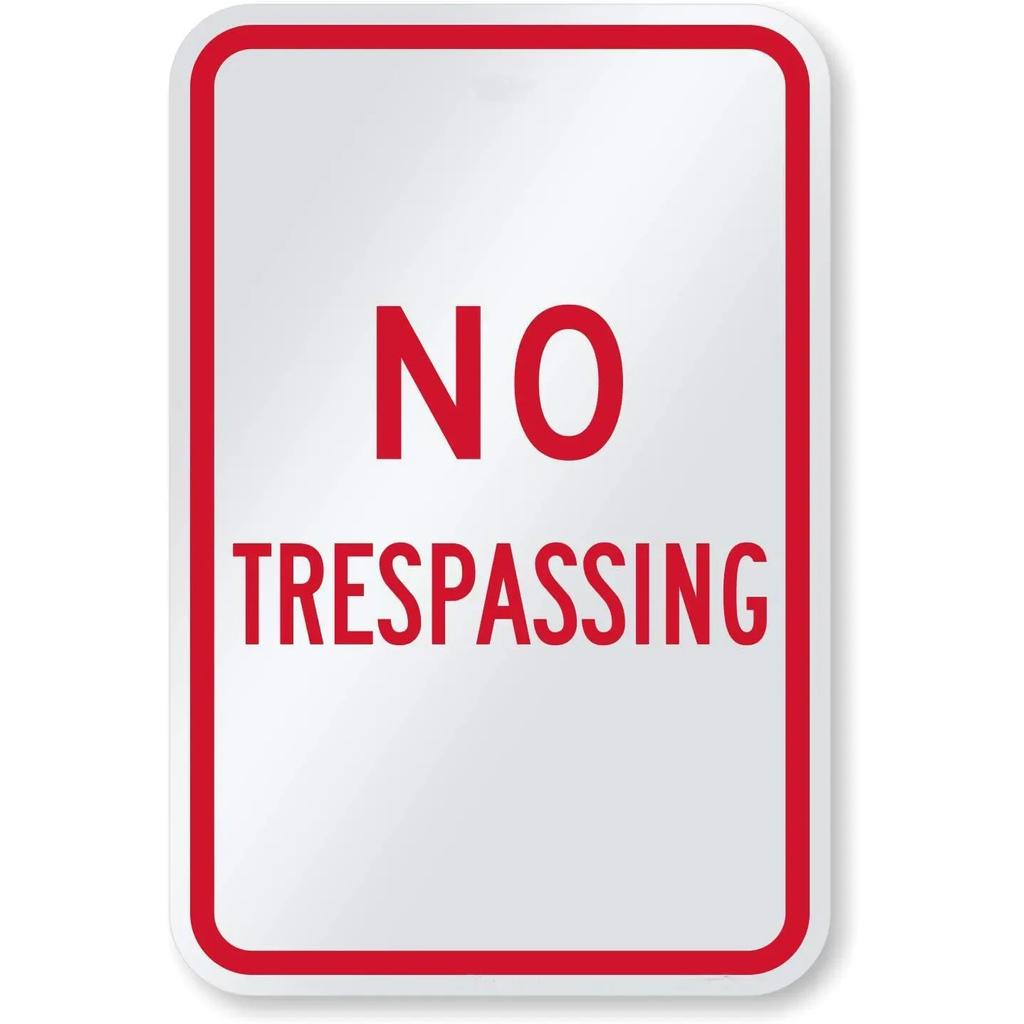 Retro No Trespassing Metal Poster Iron Decoration Perfect for Home Cafe Garage Club Bar Pubs