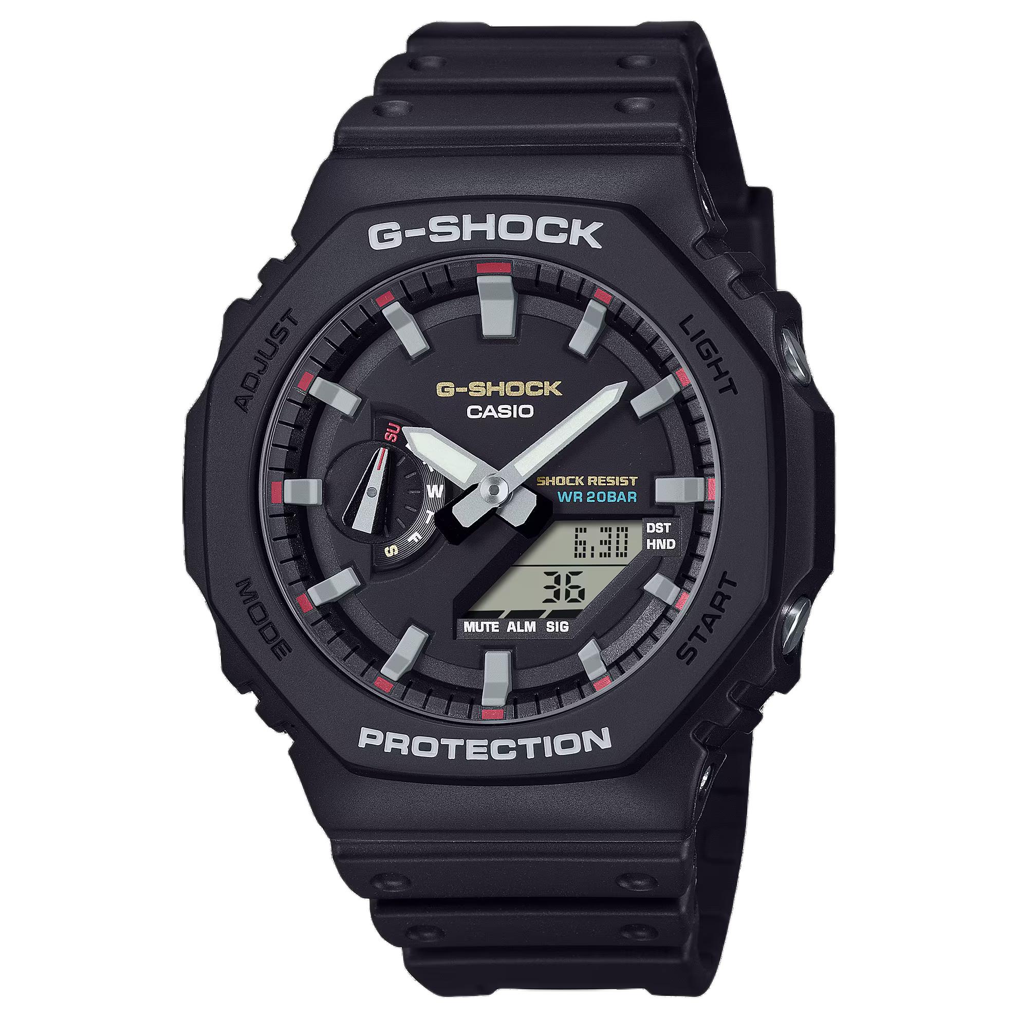 CASIO / Quartz Movement Resin Strap Watch Unisex Black Dial GA-2100RL-1APR Black Dial