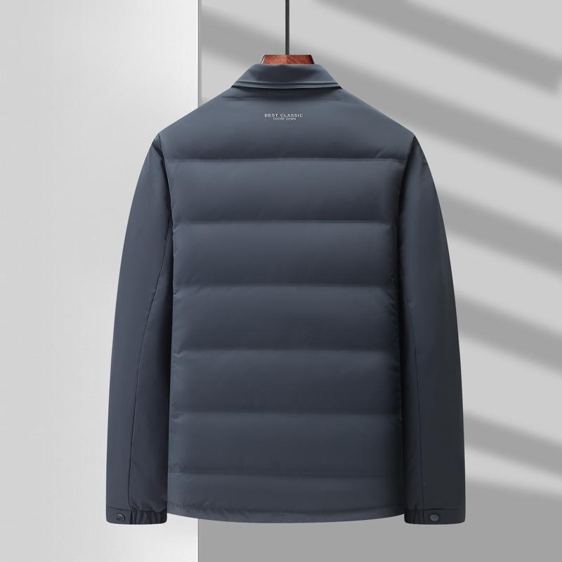 Zimní Nová Pánská Péřová Bunda Krátká Klopa Business Casual Bunda z Prachového Peří Bílé Husy Pánská