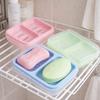 Clean Soap Double Compartment Soap Dish Plastic Soap Holder Drain Soap Box  Bathroom Use