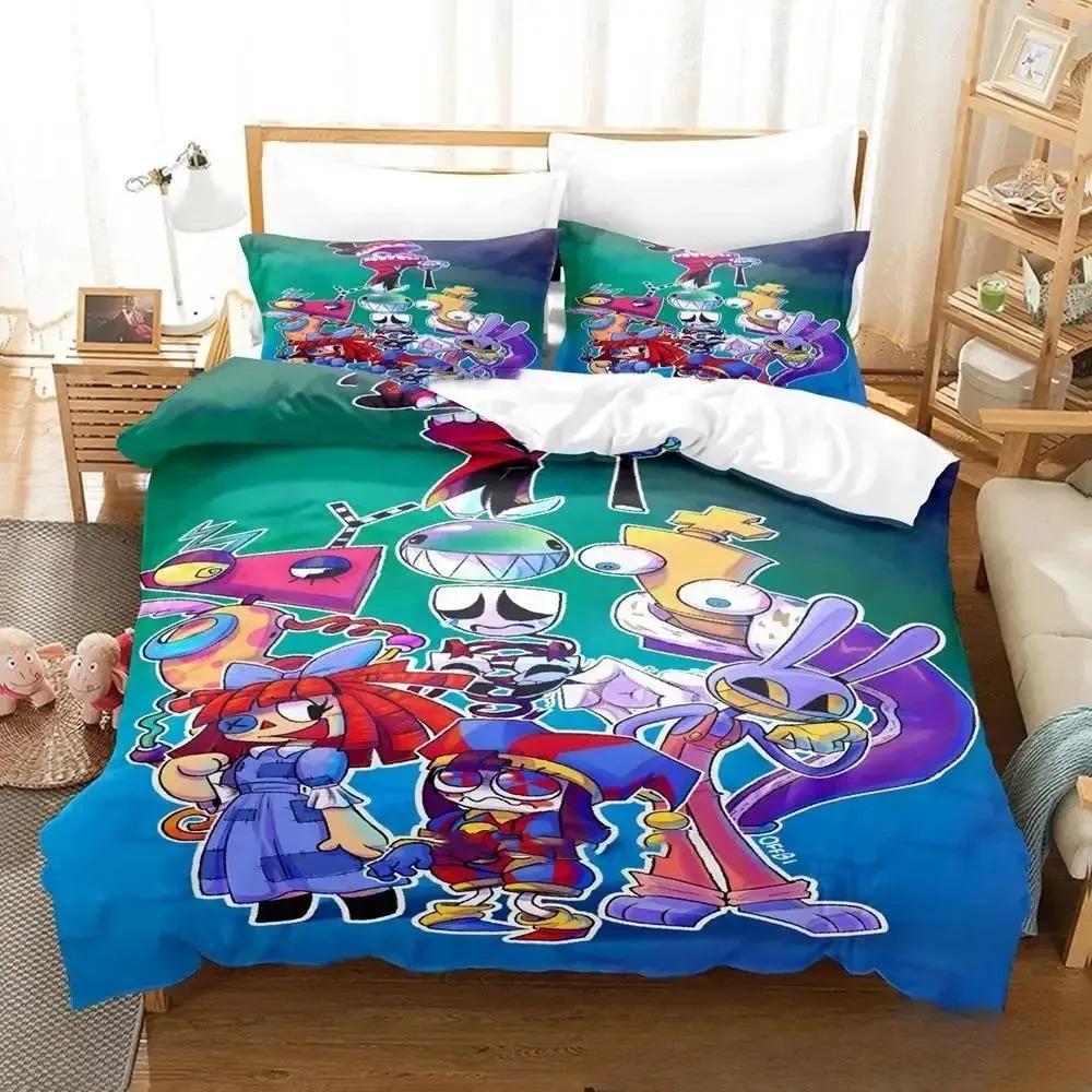 3D Print Cartoon Amazing Digital Circus Bedding Set Boys Girls Twin Queen King Size Duvet Cover Pillowcase Bed Boys Adult