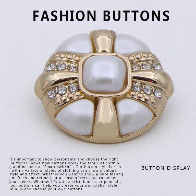 10Pcs Button Metal High-End Exquisite Sweater Cardigan Jacket Good-Looking Round Premium Coat Buttons