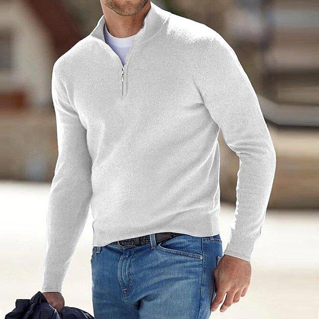 Fleece Sweatshirt Warm Undershirt  Men's Half Turtleneck Long Sleeve Sweater