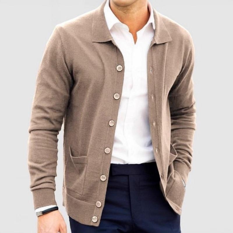New Autumn Winter Men's Lapel Cardigans Loose Slim Fashion Single-breasted Sweater Jackets