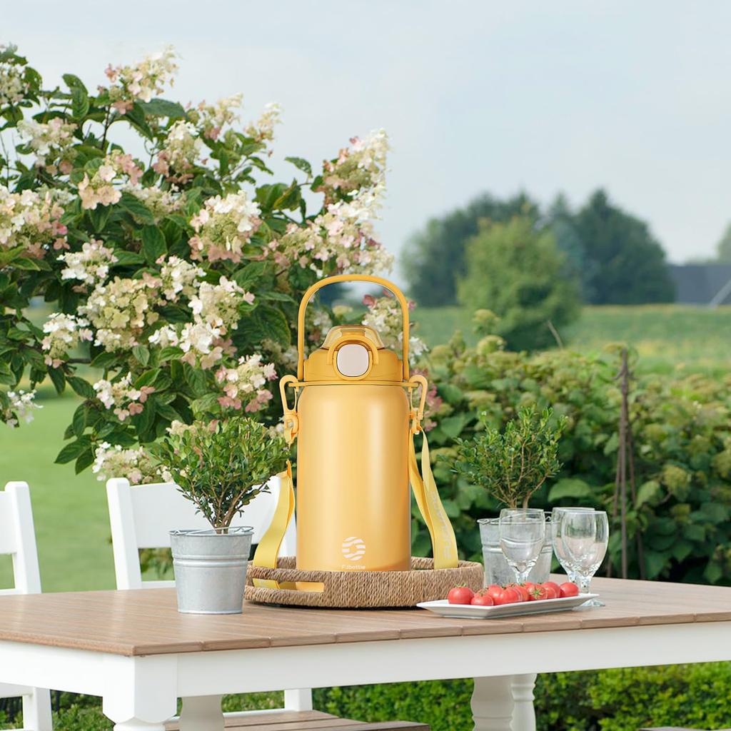 FJbottle Liter Vacuum Insulated Water Bottle with Direct Sports Jug Sports Sports Drink Large Portable Wide Easy to Stainless Steel Bottle with