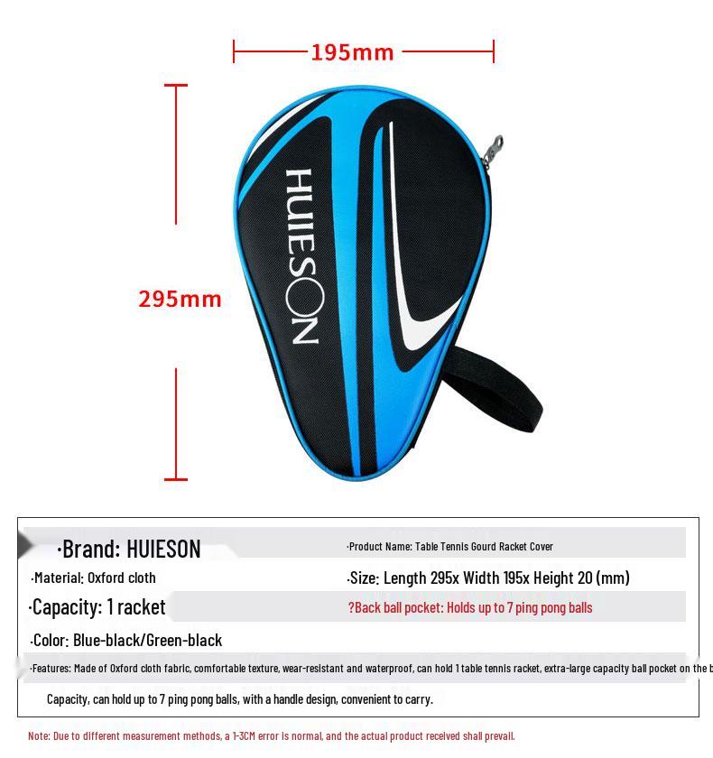 Hui Sheng U-shaped Backpack Table Tennis Racket with Large Capacity Gourd-shaped Cover