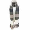 Great Brunello Cucinelli Scarf Multi-border pattern fringe long dress mohair Used