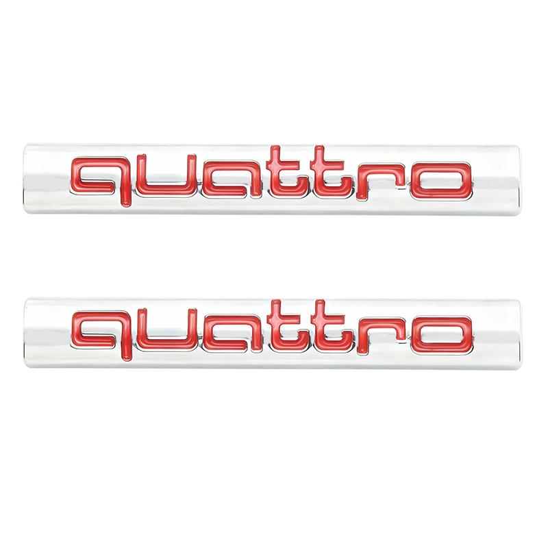Car Styling 3D Metal Quattro Logo Front Grill Badge Emblem Stickers For qwe1 A3 A4 A5 A6 A7 A8 S3 S4 S5 S6 Q3 Q5 Q7 Accessories