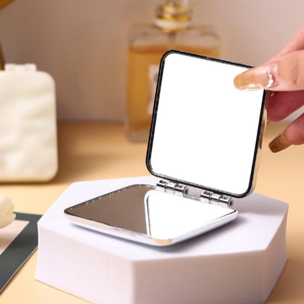 Square Portable Hand Mirrors Double-sided Compact Pocket Mirror  Outdoor