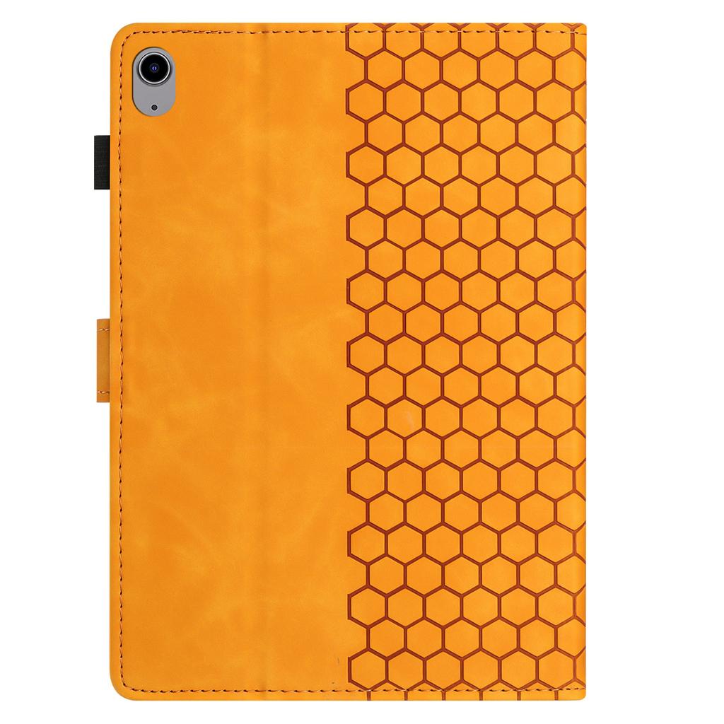 For iPad (2025)/10.9 (2022) Case Honeycomb Printed Leather Tablet Cover with Card Slot