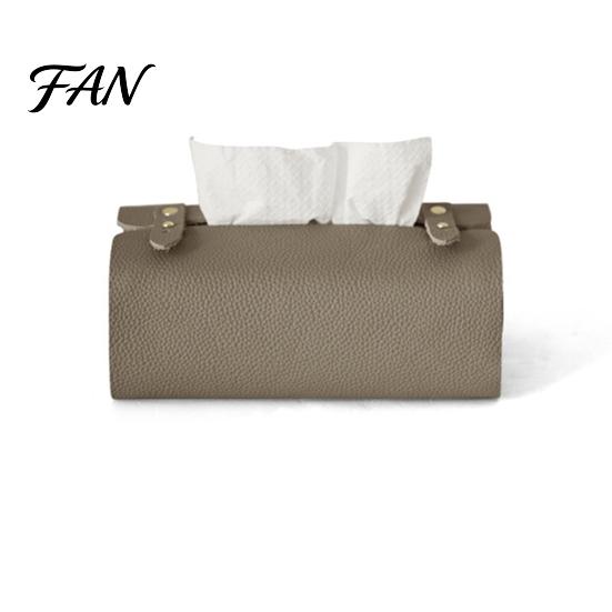 Office Desk Tissue Case Faux Leather Box, Minimalist Napkin Holder for Living Bathroom Cover Room Desk, Decorative Dispenser Facial Tissues Dining Box