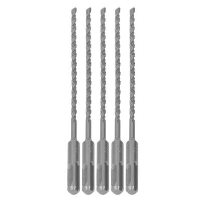5pcs Double Flute Spiral Impact Drill Bits Carbide Tip Masonry Drill Bits  For Brick Walls