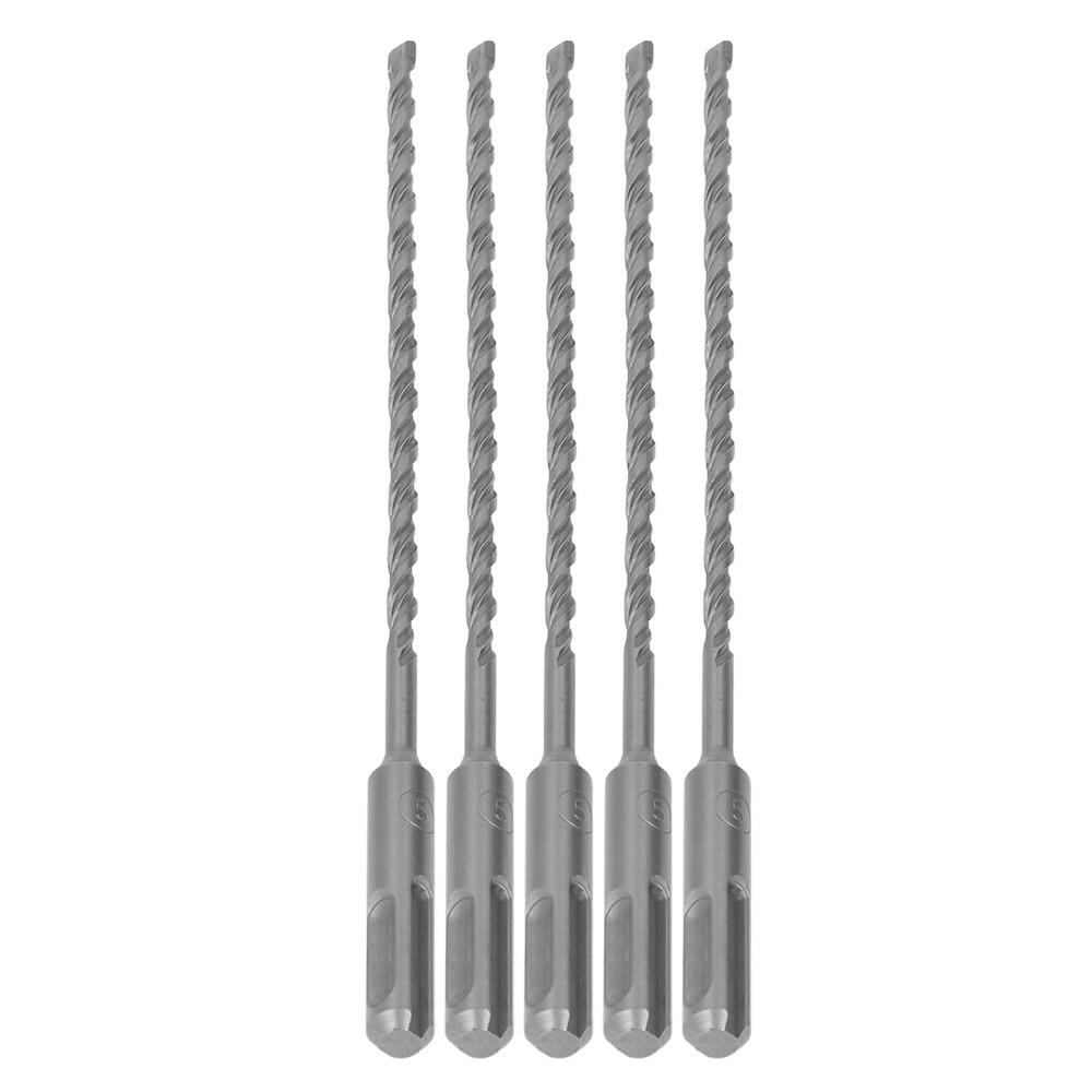5pcs Cross-Type Double Thread Rotary Hammer Bit Concrete Drill Bit Kit For Brick Walls