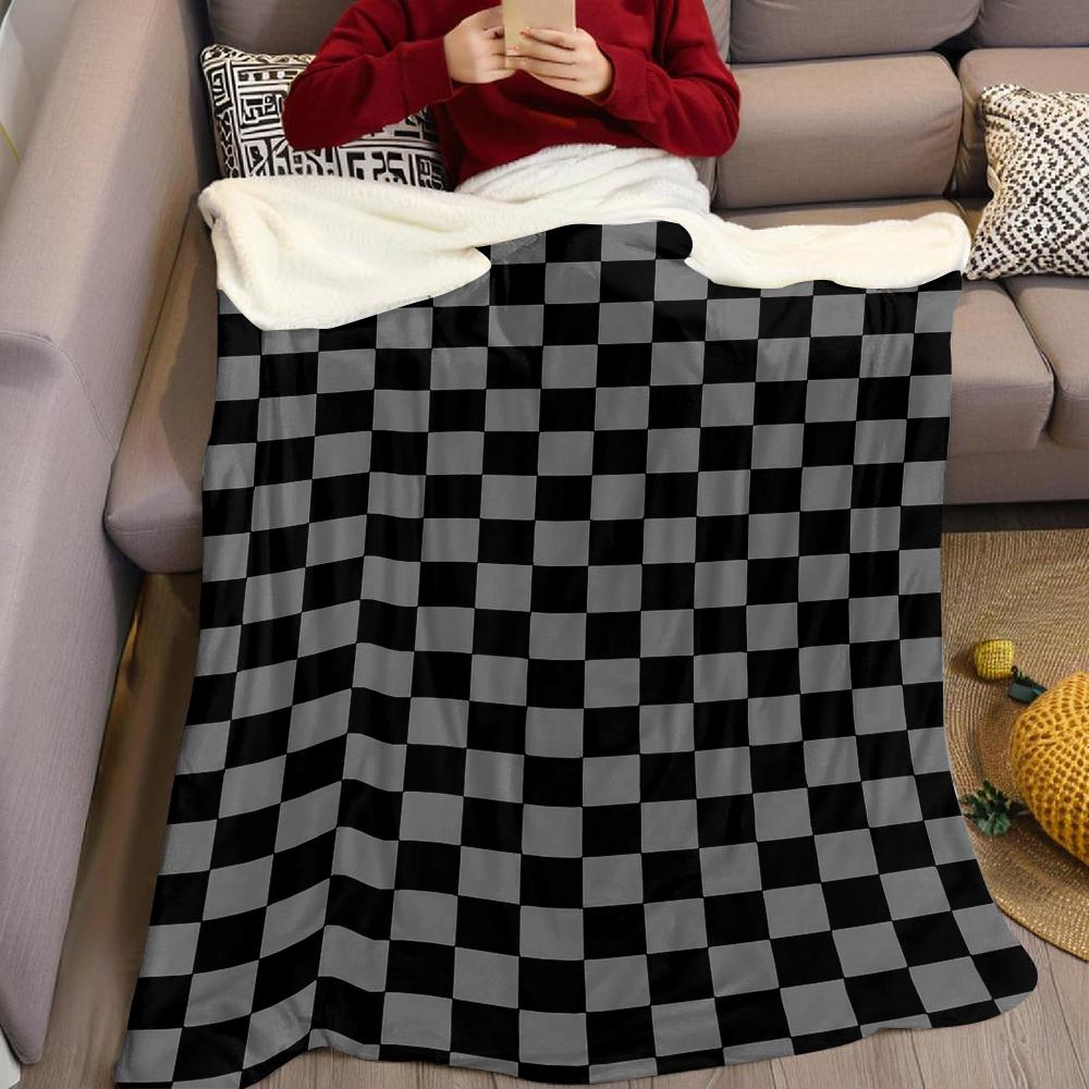 Goth Karo Flanell Decke Warm Weich Halloween Weihnachten Sofa Warm Gemütlich Dekoratives Dekor Geschenk für Alle Jahreszeiten