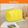 Borsa per cosmetici in poliestere color caramella con design impermeabile per uso quotidiano
