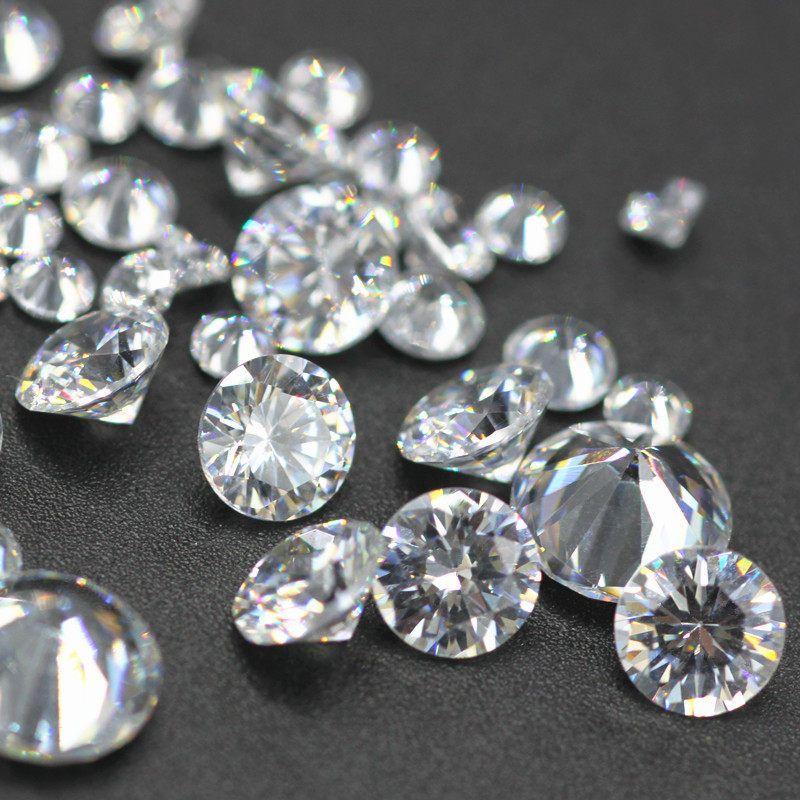 AAA Loose Diamond 0.8-15mm White Pointed Bottom Zircon Stone Transparent round Artificial Gemstone Jewelry Watch Diamond