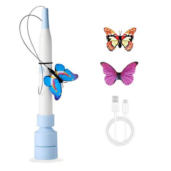 Flying Butterfly Cat Toy Interactive Electric Cat Toy Automatic Cat Teaser with Rotating Suction Cup Base for Indoor Cats Fun And Exercise