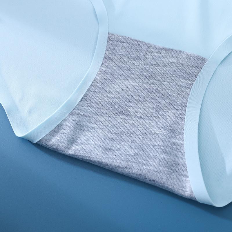 Damen Eisseide Nahtlose Mid-Waist Atmungsaktive Dreiecksslips