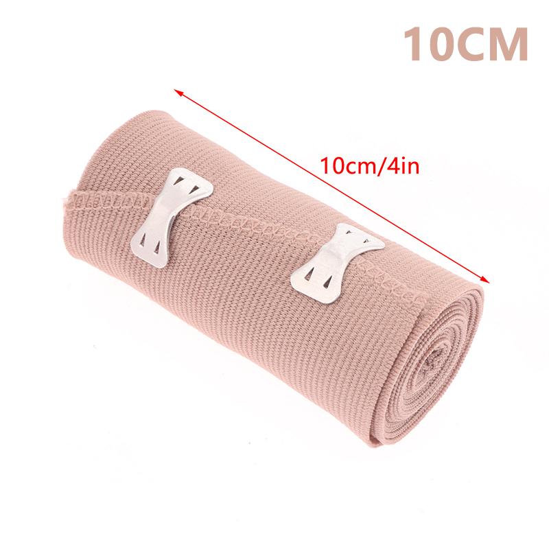 1 Roll Compression Bandage Wrap With Clips Sports Bandages Tape For Ankle Wrist Arm Leg Sprains First Aid Bandages Measure