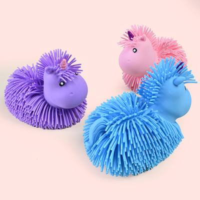 Stress Reliever Squeeze Toy Long-Haired Unicorn Creative Fidget Toy for Adult Home Office Desk Decor Cartoon Cute Fun Gifts