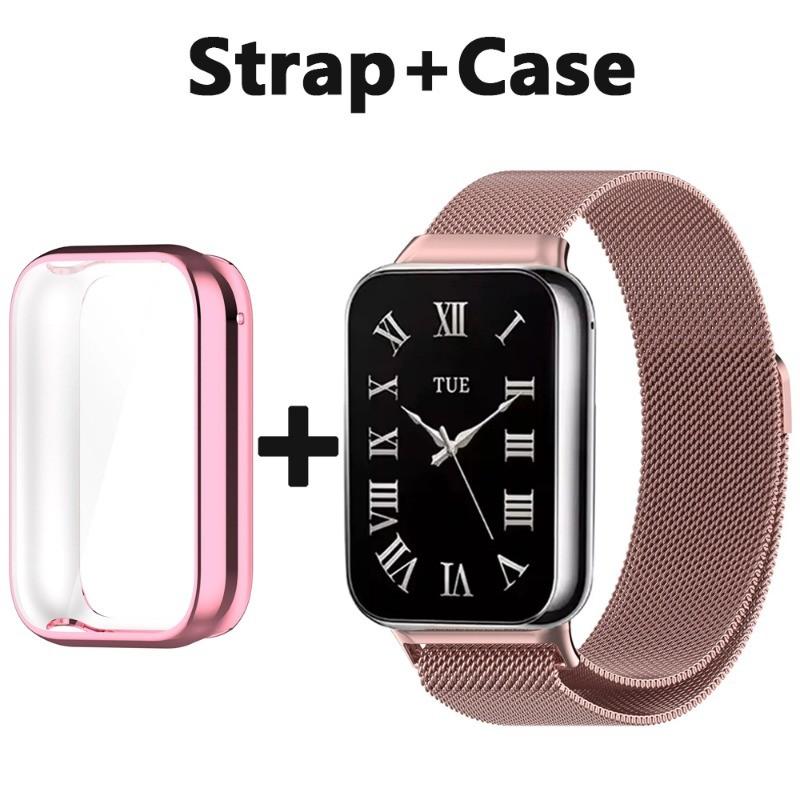 

Металлический ремешок + чехол из ТПУ для Xiaomi MI Band 9Pro Ремешок на запястье из нержавеющей стали с магнитной застежкой и защитным чехлом Mi Band 9Pro