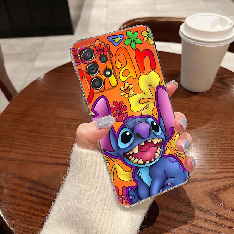 Clear Case For Samsung Galaxy A57 A37 A56 A36 Cases A55 A54 A35 A26 A07 A17 A16 A06 A34 A15 Soft Shockproof Cover Disney Stitch