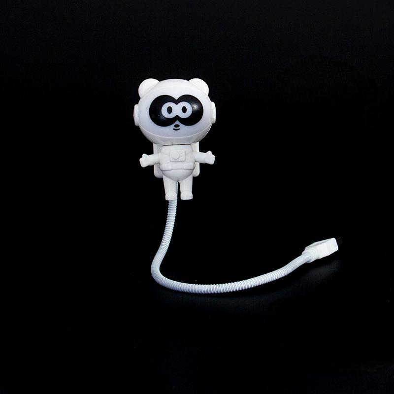Creativo Spaceman Astronauta Disco volante Panda LED Luce notturna flessibile USB per giocattolo per bambini