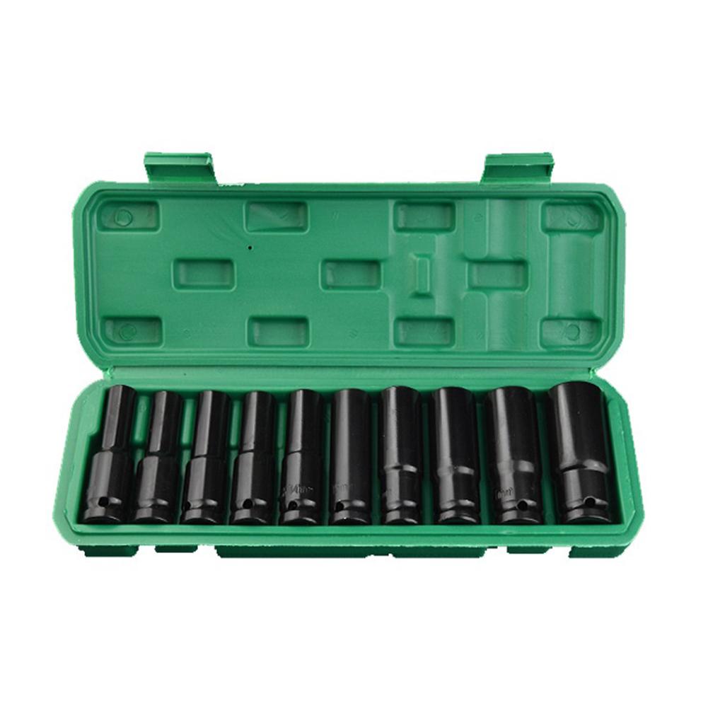 

Набор удлиненных электрических торцевых головок 1/2 дюйма, ударные головки, шестигранные ударные гильзы с ящиком для хранения, набор шестигранных головок, ручной инструмент
