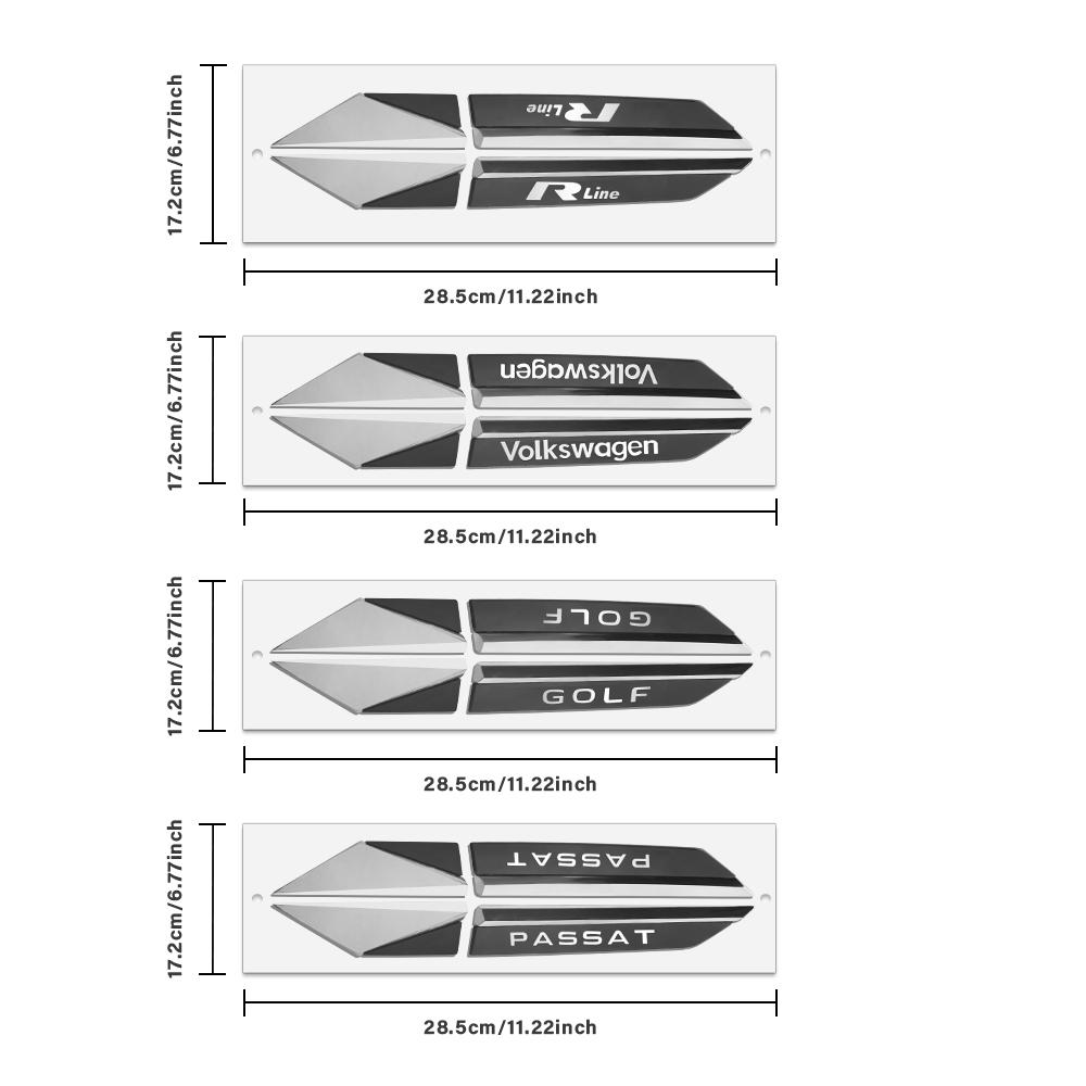 Car Accessories Metal Side Body Fender Front Door Cover Trim Sticker For Volkswagen VW R Polo Passat Rline Golf Tiguan Jetta GTI zl6