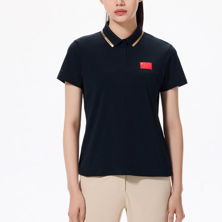 Anta Dámské polo tričko s krátkým rukávem Champion Series Letter Flag tops Night-Sea-Black 162320118-5