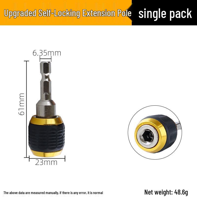 Hex Shank Quick Release Bit Extension with Self-locking Connector for Electric Drills