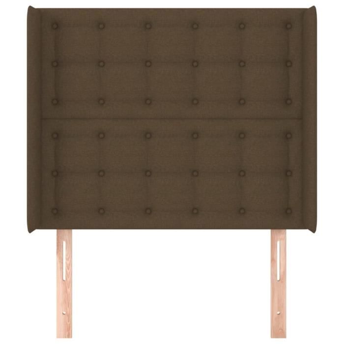 VidaXL Headboard with Ears Dark Brown 103x16x118-128 Cm Fabric3120007