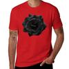 Single Large High Resolution Black Rose. T-Shirt tees new edition plain black t shirts men