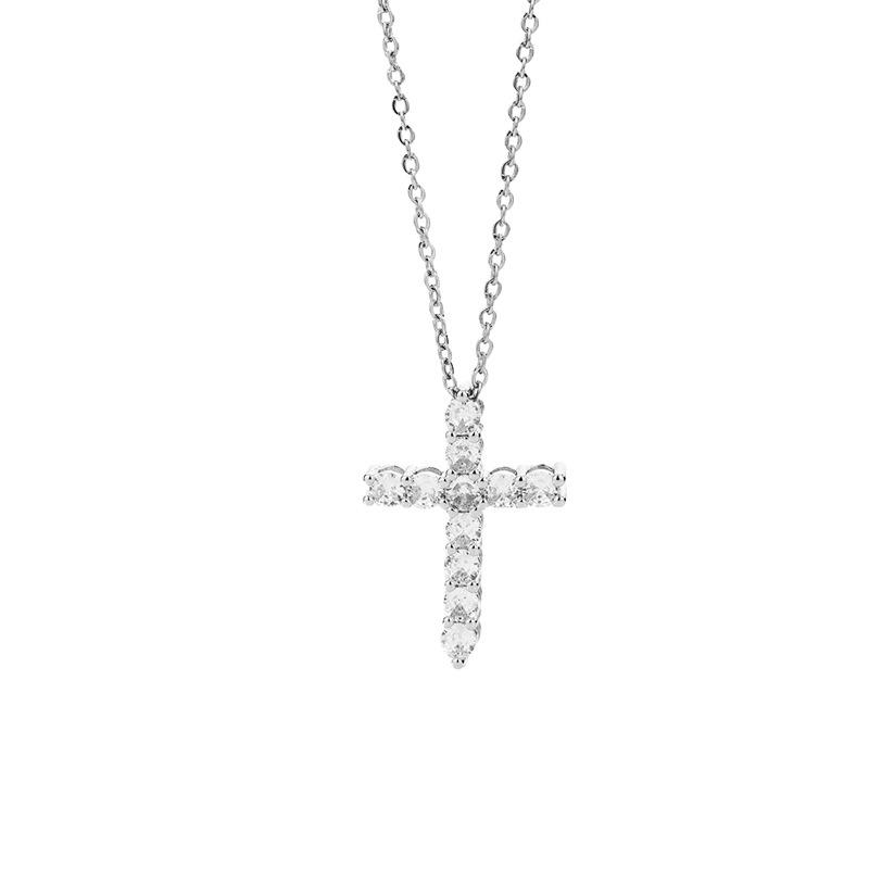 Cross Zircon Necklace Simple Personality Versatile Tide Cool Full Diamond Star With The Same Collarbone Chain