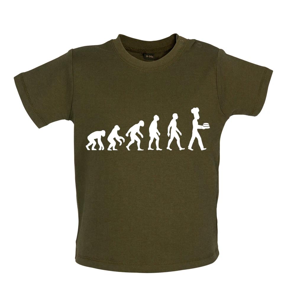 Evolution of Man Bake - Baby Kids Boys Girls Unisex T-Shirt / Babygrow - Baking Cake Baker Cakes Bake 120