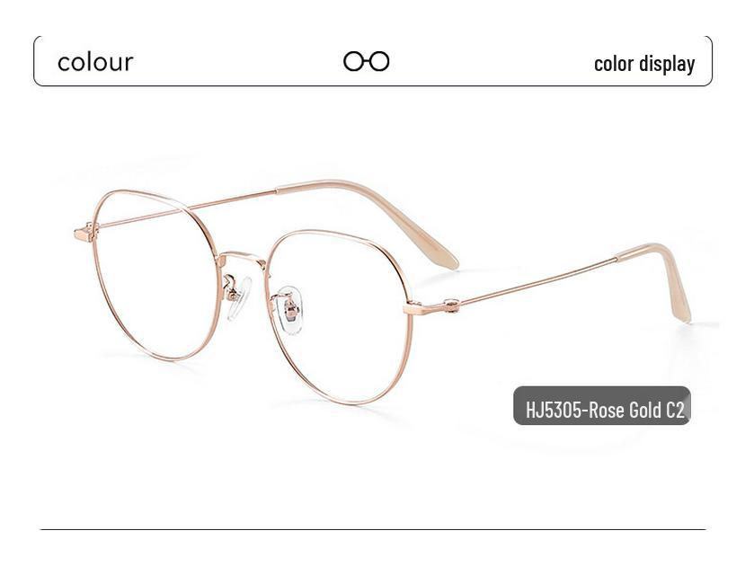 Korean Style Large Frame Glasses for Women: Slimming Oval Silver Frame Eyewear for Round or Square Faces, Model 5305