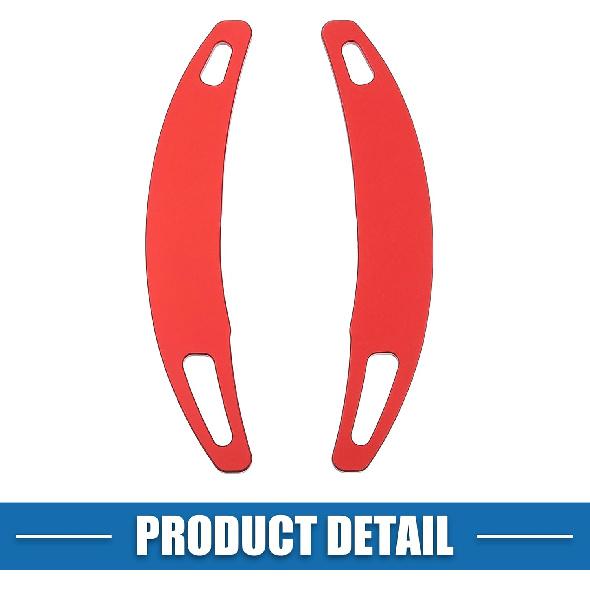 Steering Wheel Shift Paddle Cover Shifter Extension for Porsche Cayenne 2010-2021 Aluminum Alloy Red (Set of 2)