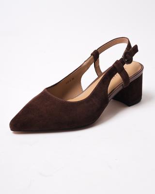 SUNY LIANA 6953 36 Brown Suede Pointed-toe Sandals